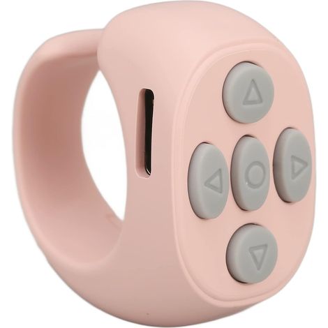 Tourneur de Page à Défilement sans Fil avec Télécommande Bluetooth pour Applications de Téléphone Portable, Cliqueur de Défilement du Bout des Doigts, Bouton (Rose)