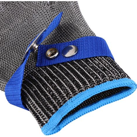 Gants en fil d'acier inoxydable, boucle bleue, taille XXL (1/5)