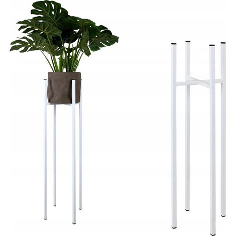 Supporto per vaso da fiori in metallo bianco, stile loft, tulle, L MAX. Vaso da fiori 24,5 cm (1/5)