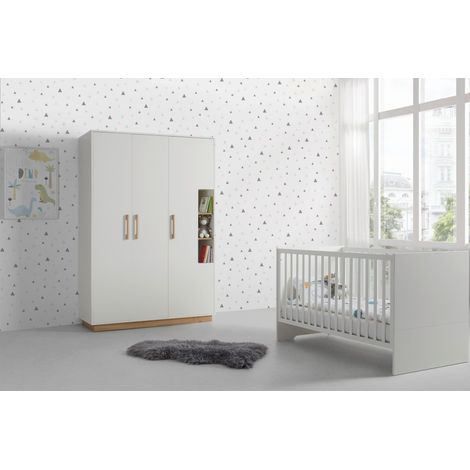 Roba Kleiderschrank Luna White in Weiß/Eiche ca. 131x194x55cm (1/5)