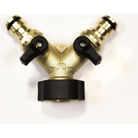 3/4" Two Way Brass Tap Connector With 2 F Connectors (1/3)