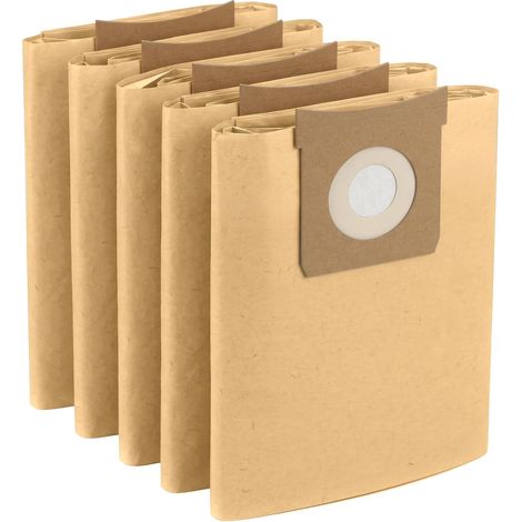 Sacs à poussière robustes - Lot de 5 - Tissu résistant - Filtration efficace - Pour aspirateurs cuve 16L à 30L - 600x250 mm (1/5)