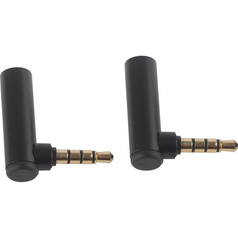 Lot de 2 adaptateurs audio coudés à 90° mâles/femelles 3,5 mm (1/5)