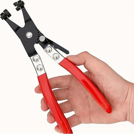 1 pince de serrage automobile robuste avec poignée antidérapante – Outil de mécanicien professionnel pour huile, aspirateur, tuyaux hydrauliques (rouge) (1/5)