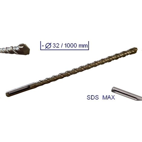 Punta gigante a doppia elica attacco SDS MAX 1000x32mm (1/2)