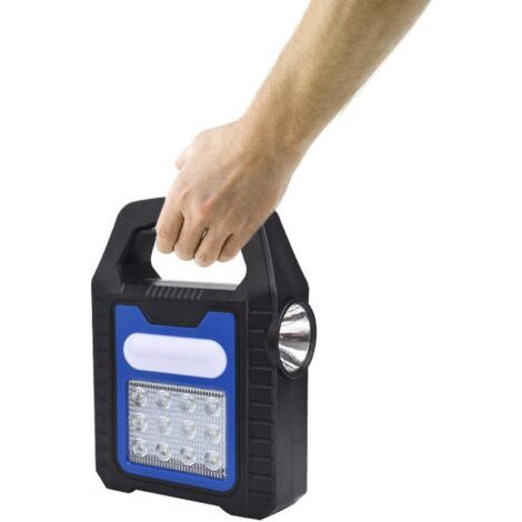 Lampe de camping rechargeable - Lampe de camping solaire rechargeable par USB - Lampe de poche lanterne étanche pour les urgences, les pannes de courant (B : LED bleue) (1/4)
