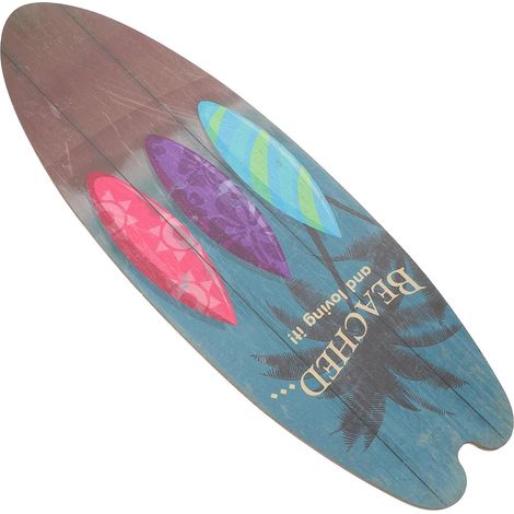 Décoration Murale en Bois Forme Planche de Surf, Style Tropical et Côtier, Accessoire Créatif pour Fête Hawaïenne et Déco Maison Plage (1/5)
