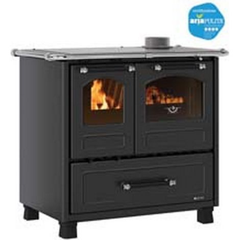 1PZ CUCINA A LEGNA FAMILY 7,5 KW NERO ANTRACITE MODELLO 4,5 - misure cm.96,4x64,2x85,3h. - peso kg.125