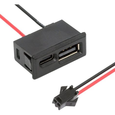 DIY OEM Type-A & Type-C Femme Socket Horizontal à 2Pin Header Cable Pitch=2.54mm Type de verrouillage DC 5V Power (1/5)