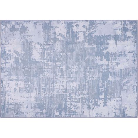 Alfombra plana tejida, resistente, práctica, moderna y acogedora, 80x150 cm, azul. (1/5)