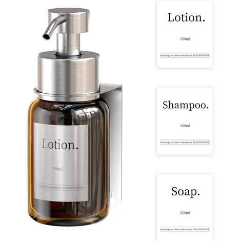 Distributeur de savon,Distributeur de savon en verre,Distributeur de savon mural,Ensemble de distributeur de savon pour salle de bain douche,Distributeur compact design 250ML'Parent'-'-