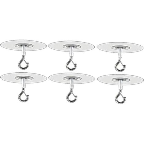 Filiyano-Lot de 6 crochets de plafond auto-adhésifs pour plafonds et murs texturés en béton texturé (effet popcorn), sans perçage. Modèle Ace (1/5)