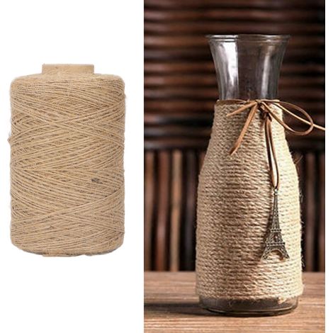 Corde en jute jaune naturel de 300 m de long, monobrin de 1 mm, corde de sécurité en chanvre pour la fabrication de bijoux, les loisirs créatifs, les décorations murales et les décorations de fêtes à (1/5)