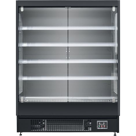 Vitrine murale noire mat - froid positif ventilé - 2 portes battantes - AFI COLLIN-LUCY
