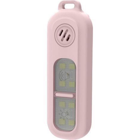Alarme de poignet portable : alarme de sécurité personnelle de 130 dB avec lampe stroboscopique LED rose rechargeable par USB (1/5)