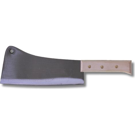 Mannaia spaccaossa 28 cm con lama lucida e manico in legno (1/2)
