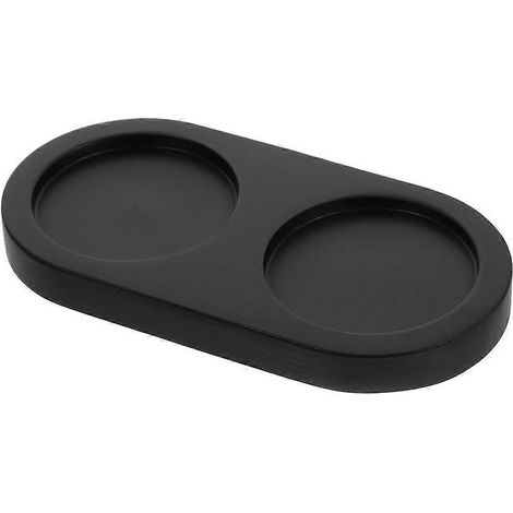 Plateau élégant en bois noir stable pour le broyage du poivre et le rangement. (1/5)