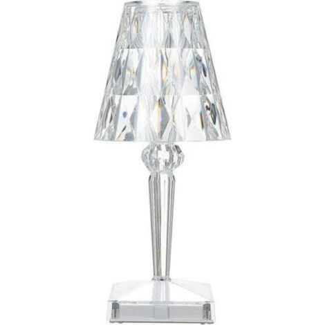 – Lampe à poser en cristal 3D rechargeable par USB – Éclairage tactile avec 2 tons – Design moderne pour chambre et salon (1/5)