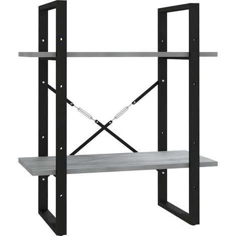 Maison Exclusive - Estantería 2 niveles madera contrachapada gris (1/5)