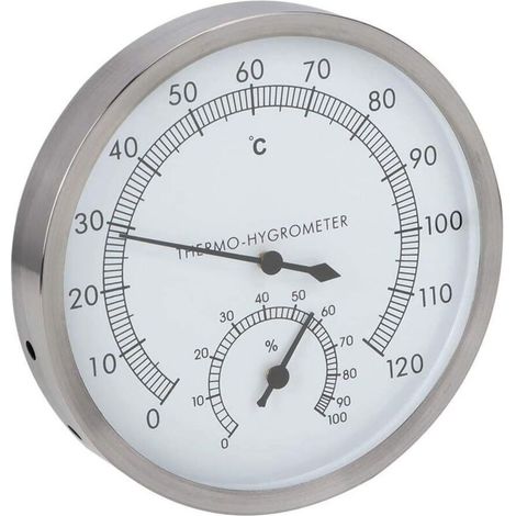 Ahlsen Edelstahl-Thermometer-Hygrometer Thermo-Hygrometer Innensauna-Ausrüstungszubehör
