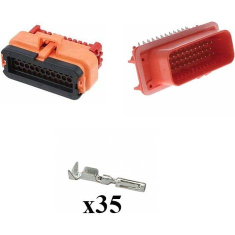 Kit Connettore Ampseal Maschio Femmina 35 Vie arancione da circuito stampato 90°