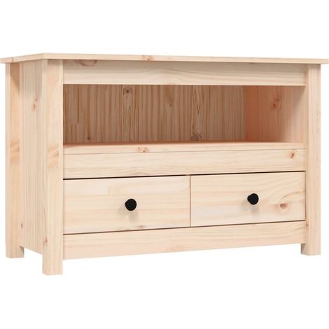 Mobile TV multimediale scaffale TV credenza TV sala da pranzo soggiorno camera da letto 79 x 35 x 52 cm legno massello di pino marrone 020026210