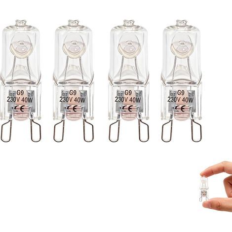 Stück G9 Halogen-Ofenlampen 40W 230V, hitzebeständig bis 300°C, 360°-Beleuchtung, Sofortbeleuchtung, Standard-G9-Sockel, kompatibel mit Mikrowellenherden, Dunstabzugshauben, Tischlampen und Deckenleuc (1/5)