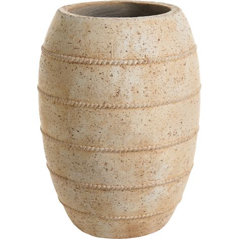 Maceta alta de cemento de jardín interior exterior 40 x 56 beige Rheintal (1/5)