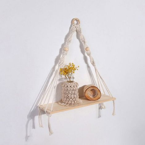Tapisserie murale, étagère suspendue, macramé, déco murale tissée pour la maison (09) (1/5)
