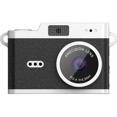 Câmera Mini Retro - Gravação de Vídeos HD 1080P e Fotos 8MP, Portátil: Design Colar ou Acessório de Bolsa, Gravação Discreta, Cor Preto