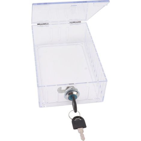 Abschließbarer Kasten für universelles Wandthermostat, Großformat, mit transparentem Deckel und Schlüssel. (1/5)