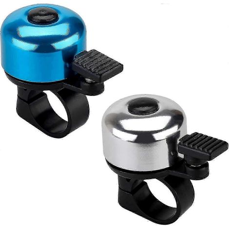 Sonnette de roue puissante et claire pour vélos de route et VTT. Design élégant bleu et argent. Idéale pour tous les passionnés de cyclisme. (1/5)