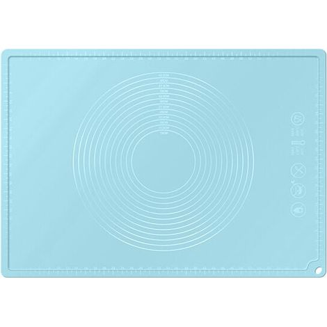 Tapis de pâtisserie en silicone anti-adhésif extra épais avec mesure, tapis de comptoir réutilisable en silicone de qualité alimentaire pour faire des cookies, macarons, pain (60 cm (L) x 40 cm (l) (1/5)