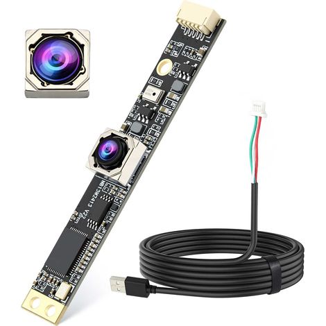 Module de caméra USB 8 mégapixels, 30 images par seconde (avec microphone), objectif grand angle 110°, caméra Lightburn, caméra pour imprimante 3D, compatible avec Windows, Mac OS et Raspberry Pi (1/5)