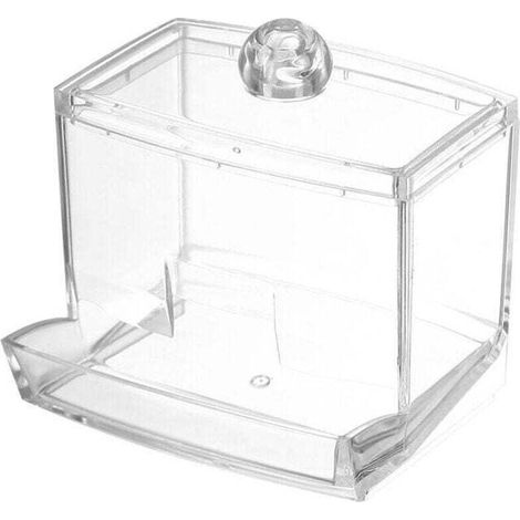 Boite à Coton, XU, Tiges Holder Box en acrylique avec couvercle boîte de rangement pour cotons ou maquillage cosmétiques, Transparent, Cas - KZQ (1/4)