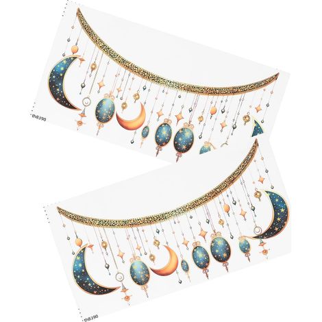 Lot de 2 Autocollants Muraux pour Ramadan en Pvc Amovible, Décorations Islamiques Étoiles et Lune pour Maison et Fêtes, Stickers Traditionnels Eid Mubarak pour Décoration (1/5)
