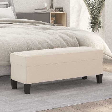 Banc - Banc de salon - Banc de table Crème 100x35x41 cm Tissu microfibre BV684393 - BonneVie (1/5)