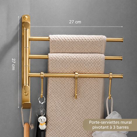 Porte-serviettes 3 barres avec crochets en bronze antique avec vis et colle sans clou 8 kg – Livraison gratuite (1/2)