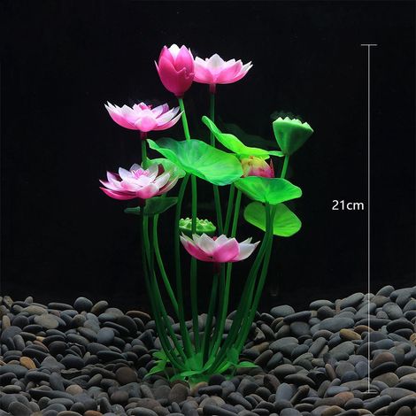 Plante Lotus Artificielle - Décoration pour Aquarium - Plante Aquatique Simulée - Fleur Immersible - Lot de 1 (1/5)