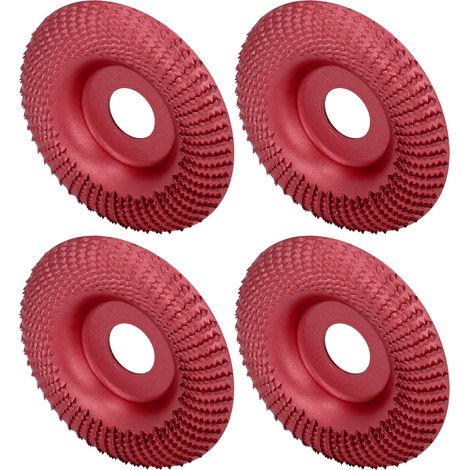 Set mit 4 16-mm-Schleifscheiben aus Edelstahl, schnelles Schleifen, Formen, Polieren, Polieren, weinrot. (1/5)
