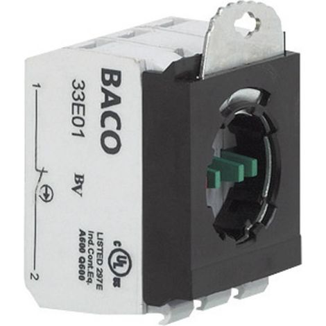 BACO 333E12 Elemento di contatto con adattatore di montaggio 1 NC, 1 NA Momentaneo 600 V 1 pz. (1/2)