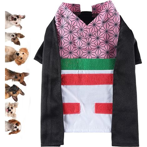 1 costume d'Halloween pour animaux de compagnie, kimono cosplay anime, adapté aux chats et chiens, taille S à XL (1/5)