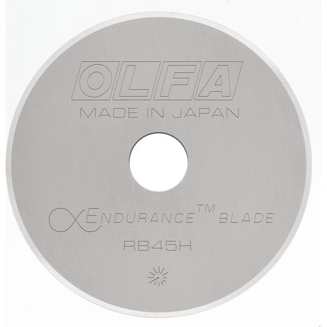Lame circulaire OLFA de 45 mm, extra résistante et d'une durée de vie supérieure à celle de la RB45 standard.
