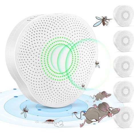 Répulsif à souris Répulsif à souris à ultrasons, lutte antiparasitaire à ultrasons, contrôleur antiparasitaire à ultrasons avec LED, prise anti-moustiques pour cafards, souris, mouches (1/5)