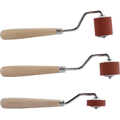 Juego de 3 rodillos de goma antideslizantes de diferentes tamaños para manualidades, impresión y grabado (1 cm, 2 cm, 3 cm).