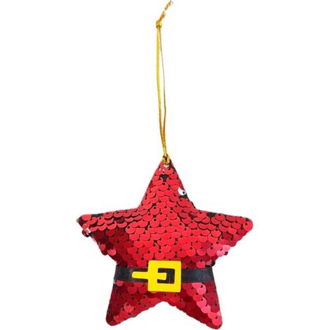 Étoile De Décoration De Noël - Pendante Pour Arbre À Noël - Ceinture De Père Noël - Décoration Intérieure Festive - Lot De 1 (1/4)