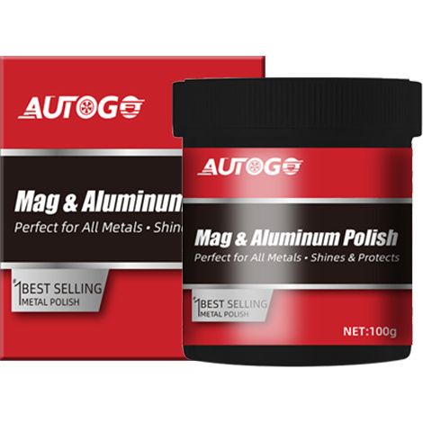 Pâte à polir automobile AUTOGO au magnésium et à l'aluminium : Cette pâte à polir métallique redonne à votre voiture un éclat neuf sans l'abîmer.