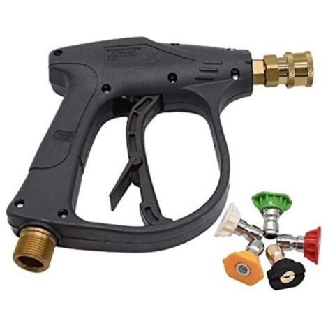 Pistolet Nettoyeur Haute Pression avec 5 Buses de Pulvérisation, 4000 PSI Mousse à Connexion Rapide 1/4\ (1/4)