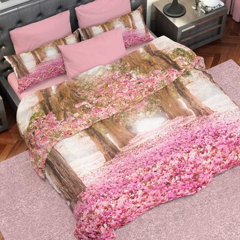Housse de Couette, Lit (120x200), Boulevard, Tissu 100% Satin Frais, 100% Made in Italy (1/5)