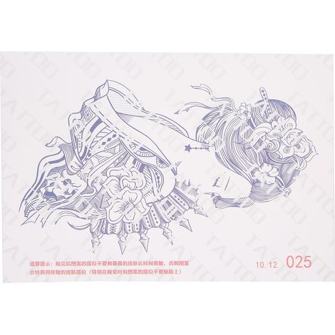 Autocollants tatouage temporaire waterproof unisex, motifs exquis adhésifs portables, accessoire n°025 (1/5)